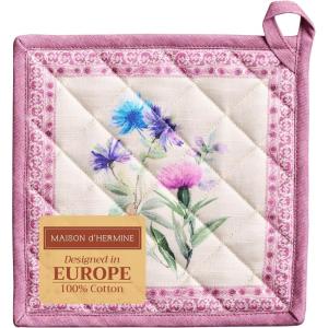 imageMaison d Hermine Pot Holders 100 Cotton Heat Resistant Potholders 8quot x 8quot Hot Pads with Loop BBQ Cooking Baking Grilling Kitchen Handling Hot Pans SpringSummer Pack of 1 Chardon