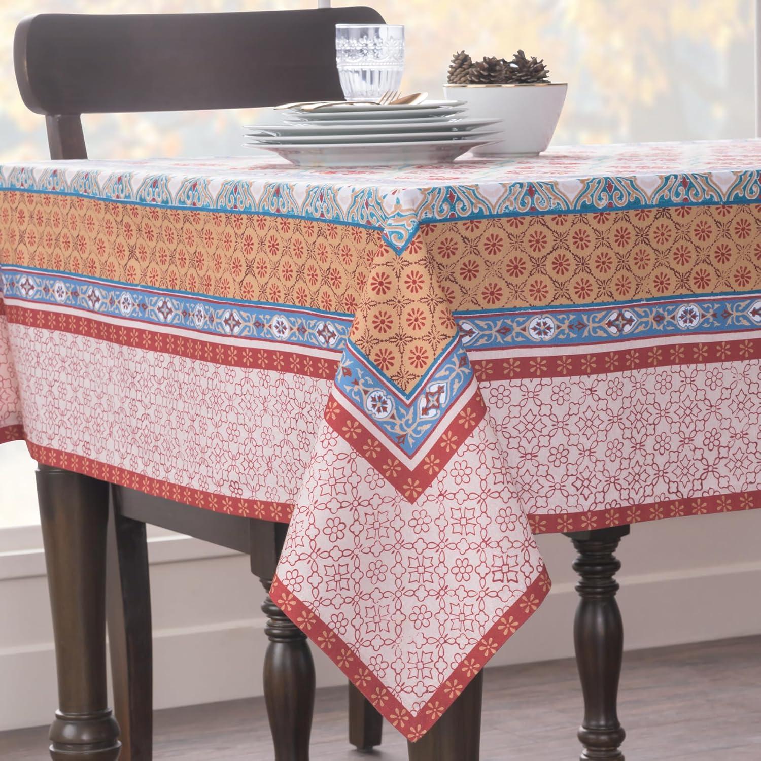 imageMaison d Hermine Table Cloth Rectangle Table 100 Cotton 60 x 108 Inches Fall Tablecloth Reusable Everyday Use for Thanksgiving Christmas Decorations Dining Farmhouse Party Romane