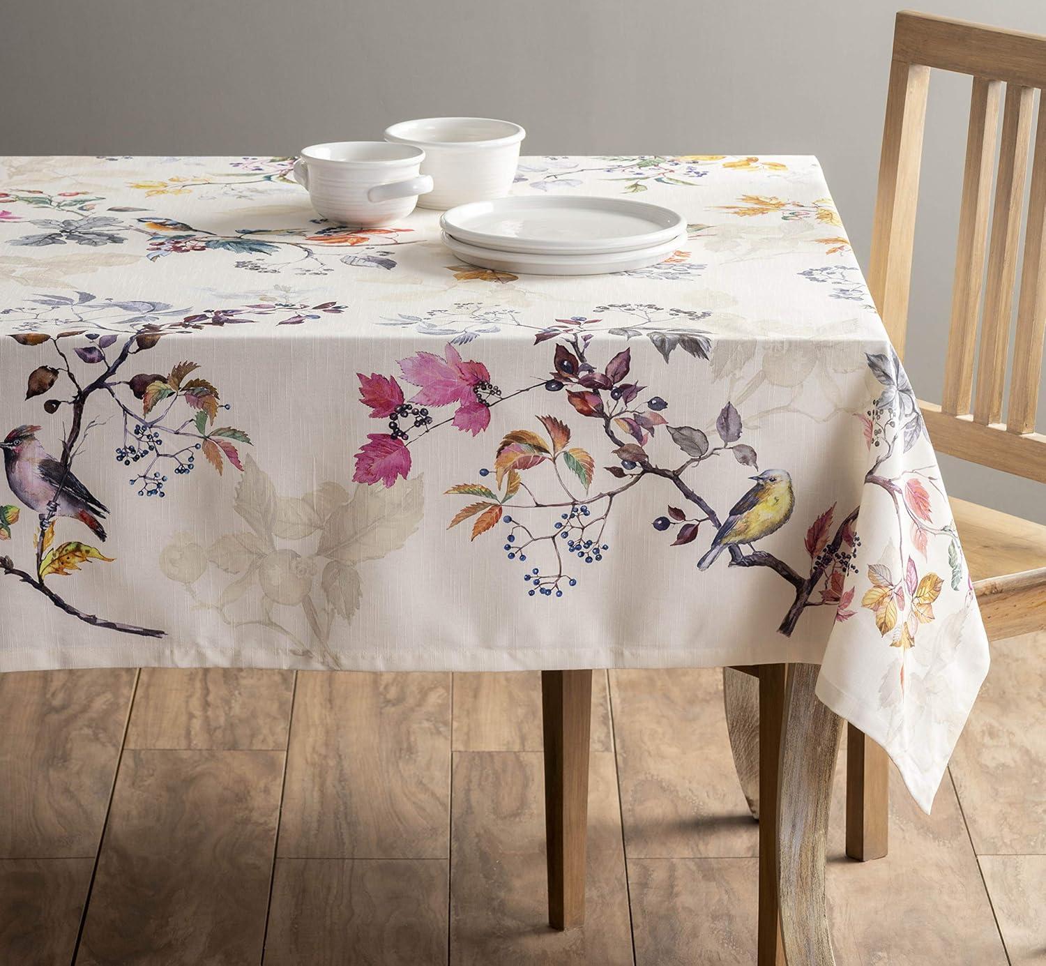 imageMaison d Hermine Table Cloth Rectangle Table 100 Cotton 60 x 108 Inches Fall Tablecloth Reusable Everyday Use for Thanksgiving Christmas Decorations Dining Farmhouse Party Equinoxe  Beige