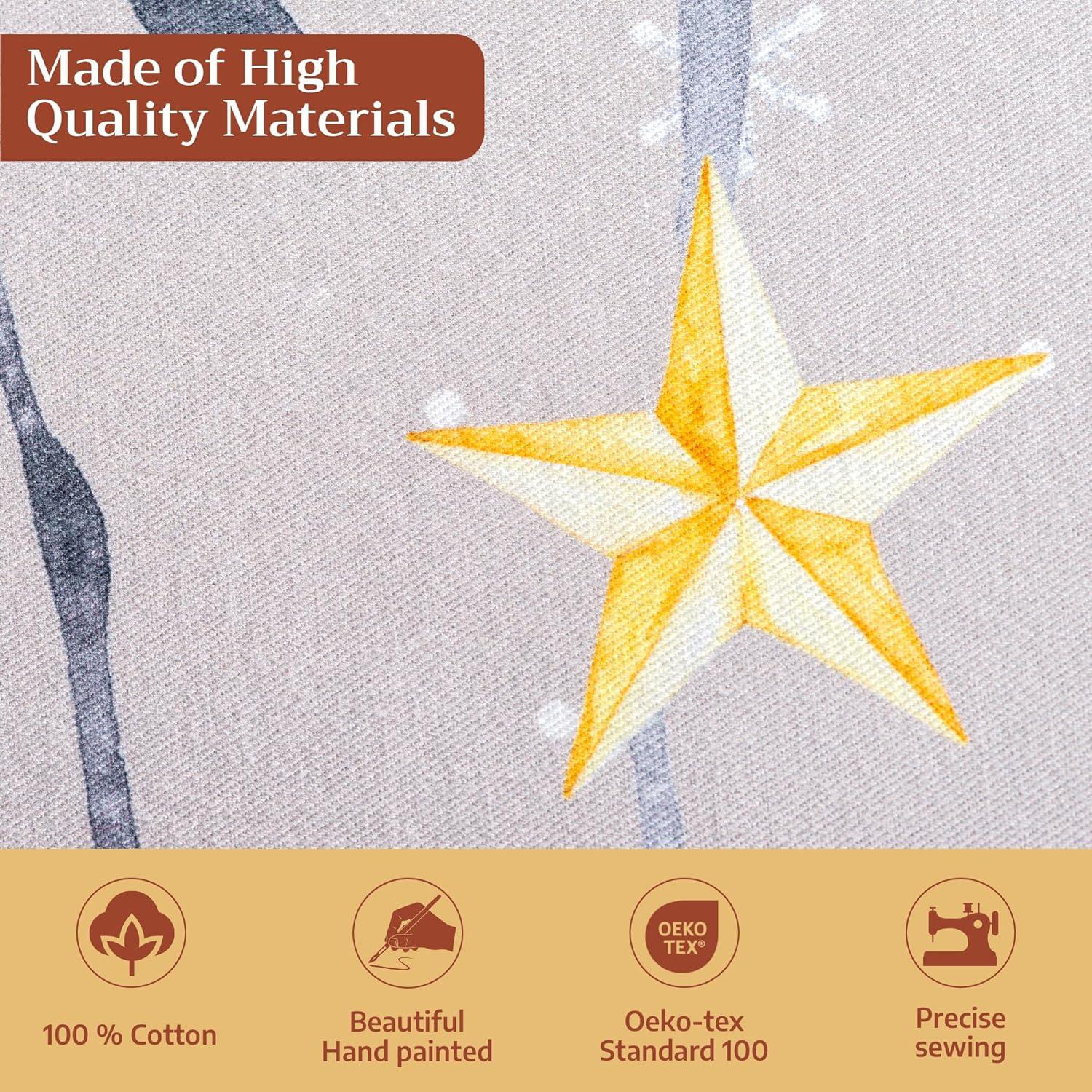 imageMaison d Hermine Table Cloth Rectangle Table 100 Cotton 60 x 108 Inches Fall Tablecloth Reusable Everyday Use for Thanksgiving Christmas Decorations Dining Farmhouse Party Fairy Christmas