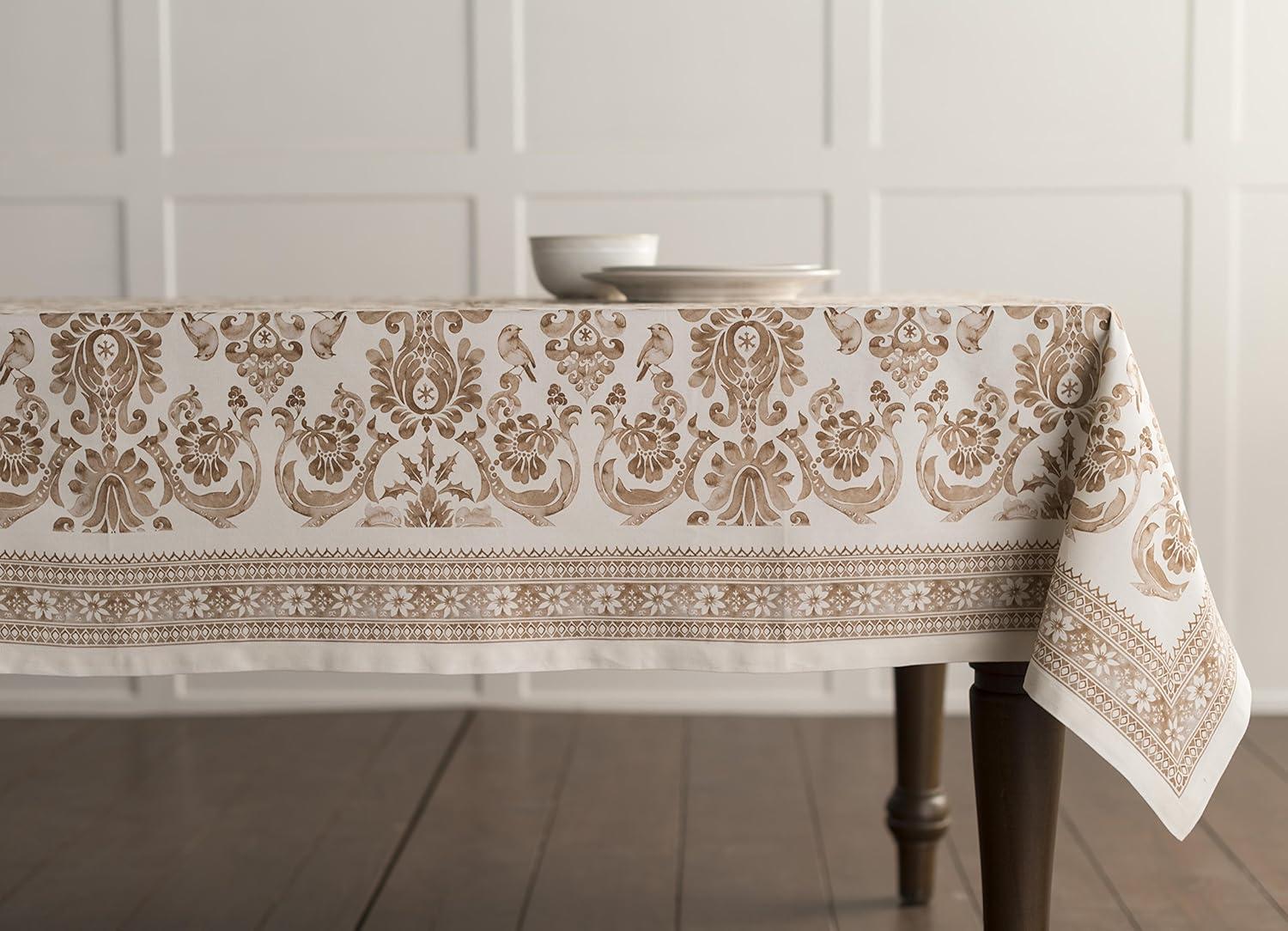 imageMaison d Hermine Table Cloth Rectangle Table 100 Cotton 60 x 108 Inches Fall Tablecloth Reusable Everyday Use for Thanksgiving Christmas Decorations Dining Farmhouse Party Allure