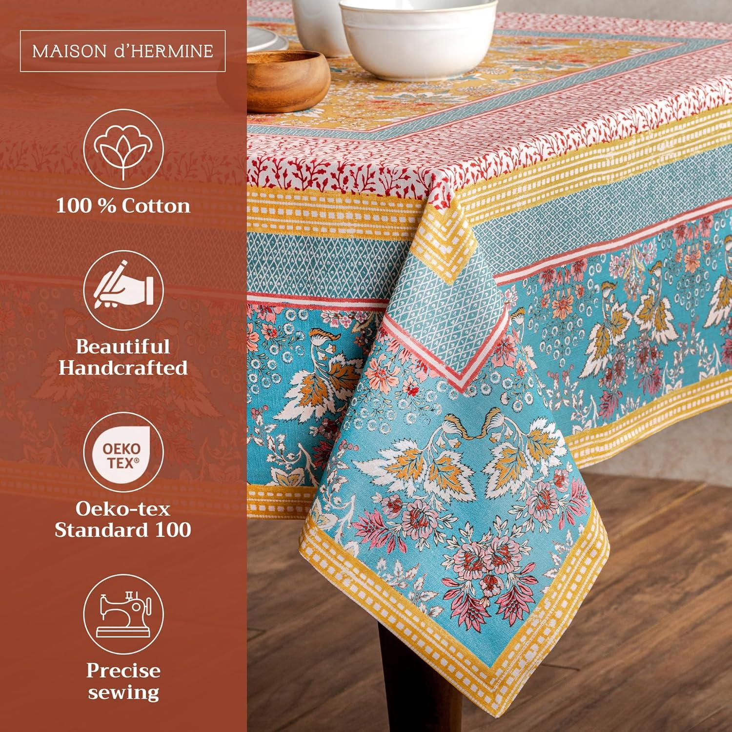 imageMaison d Hermine Table Cloth Rectangle Table 100 Cotton 60 x 108 Inches Tablecloth Reusable Decorative Everyday Use for Dining Room Farmhouse Home Party Festive ampamp Wedding Spring Summer  Marquise