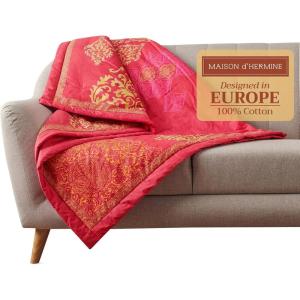 imageMaison d Hermine Throw Blanket for Couch Lightweight Soft Warm Breathable Cotton Throw Blankets for Bed Girls Boys Women Men Gifts Sofa Travel Living Room Chair Bedding 50quotx60quot Sofia23  Versailles