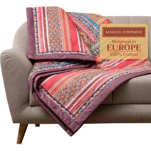 imageMaison d Hermine Throw Blanket for Couch Lightweight Soft Warm Breathable Cotton Throw Blankets for Bed Girls Boys Women Men Gifts Sofa Travel Living Room Chair Bedding 50quotx60quot Sofia26  Ispahan