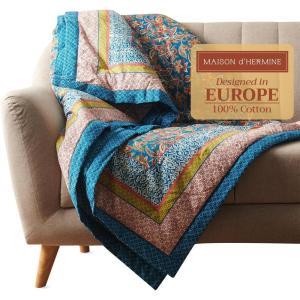 imageMaison d Hermine Throw Blanket for Couch Lightweight Soft Warm Breathable Cotton Throw Blankets for Bed Girls Boys Women Men Gifts Sofa Travel Living Room Chair Bedding 50quotx60quot Sofia06  Kerala