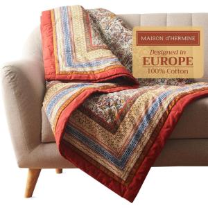imageMaison d Hermine Throw Blanket for Couch Lightweight Soft Warm Breathable Cotton Throw Blankets for Bed Girls Boys Women Men Gifts Sofa Travel Living Room Chair Bedding 50quotx60quot Sofia02  Jaipur