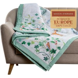 imageMaison d Hermine Throw Blanket for Couch Lightweight Soft Warm Breathable Cotton Throw Blankets for Bed Girls Boys Women Men Gifts Sofa Travel Living Room Chair Bedding 50quotx60quot Sofia14  Snowy World