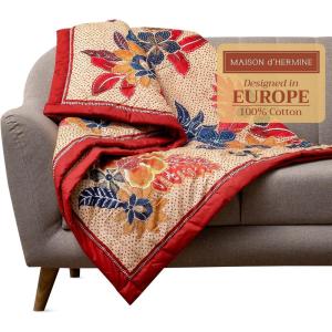 imageMaison d Hermine Throw Blanket for Couch Lightweight Soft Warm Breathable Cotton Throw Blankets for Bed Girls Boys Women Men Gifts Sofa Travel Living Room Chair Bedding 50quotx60quot Sofia31  Kalahari
