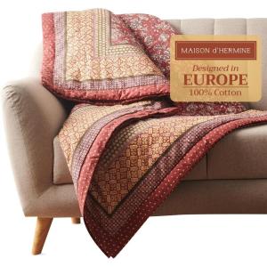 imageMaison d Hermine Throw Blanket for Couch Lightweight Soft Warm Breathable Cotton Throw Blankets for Bed Girls Boys Women Men Gifts Sofa Travel Living Room Chair Bedding 50quotx60quot Sofia04  Surya
