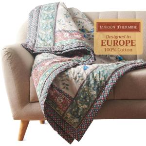 imageMaison d Hermine Throw Blanket for Couch Lightweight Soft Warm Breathable Cotton Throw Blankets for Bed Girls Boys Women Men Gifts Sofa Travel Living Room Chair Bedding 50quotx60quot Sofia01  Osaka