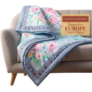 imageMaison d Hermine Throw Blanket for Couch Lightweight Soft Warm Breathable Cotton Throw Blankets for Bed Girls Boys Women Men Gifts Sofa Travel Living Room Chair Bedding 50quotx60quot Sofia12  Sweet Rose Lavender
