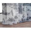 image:imageMaison d Hermine Curtains for Living Room 100 Cotton 108 inch Length One Panel Light Filtering Toile Curtains with Rod and Loop Pockets Calais Paloma Grey White Background 50 W x 108 L