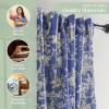 image:imageMaison d Hermine Curtains for Living Room 100 Cotton 108 inch Length Two Panels Light Filtering Toile Curtains for Bedroom Windows with Rod and Loop Pockets Drapes Joli Jouy Blue 50 W x 108 L