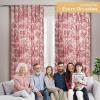 image:imageMaison d Hermine Curtains for Living Room 100 Cotton 124 inch Length Two Panels Light Filtering Toile Curtains for Bedroom Windows with Rod and Loop Pockets Drapes The Miller Red 50 W x 124 L