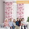 image:imageMaison d Hermine Curtains for Living Room 100 Cotton 84 inch Length One Panel Light Filtering Toile Curtains for Bedroom with Rod and Loop Pockets Calais Red White Background 50 W x 84 L