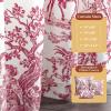 image:imageMaison d Hermine Curtains for Living Room 100 Cotton 84 inch Length One Panel Light Filtering Toile Curtains for Bedroom with Rod and Loop Pockets The Miller Red White Background 50 W x 84 L
