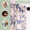 image:imageMaison d Hermine Curtains for Living Room 100 Cotton 84 inch Length Two Panels Light Filtering Toile Curtains for Bedroom Windows with Rod and Loop Pockets Drapes Bonobo Blue 50 W x 84 L