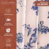 image:imageMaison d Hermine Curtains for Living Room 100 Cotton 84 inch Length Two Panels Light Filtering Toile Curtains for Bedroom Windows with Rod and Loop Pockets Drapes Bonobo Blue 50 W x 84 L