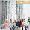 image:imageMaison d Hermine Curtains for Living Room 100 Cotton 84 inch Length Two Panels Light Filtering Toile Curtains with Rod and Loop Pockets The Miller Antique Green White Background 50 W x 84 L