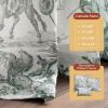 image:imageMaison d Hermine Curtains for Living Room 100 Cotton 84 inch Length Two Panels Light Filtering Toile Curtains with Rod and Loop Pockets The Miller Antique Green White Background 50 W x 84 L