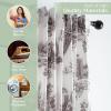 image:imageMaison d Hermine Curtains for Living Room 100 Cotton 96 inch Length One Panel Light Filtering Toile Curtains for Bedroom Windows with Rod and Loop Pockets Drapes Trianon Grey 50 W x 96 L