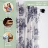image:imageMaison d Hermine Curtains for Living Room 100 Cotton 96 inch Length Two Panels Light Filtering Toile Curtains for Bedroom Windows with Rod and Loop Pockets Drapes Trianon Blue 50 W x 96 L