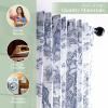 image:imageMaison d Hermine Curtains for living room 100 Cotton 124 inch length One Panel Light Filtering Toile Curtains for Bedroom with rod and loop Pockets The Miller Blue White Background 50W x 124L