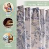 image:imageMaison d Hermine Curtains for living room 100 Cotton 124 inch length Two Panels Light Filtering Toile Curtains for Bedroom Windows with rod and loop Pockets Drapes The Miller Denim 50W x 124L