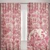 image:imageMaison d Hermine Curtains for Living Room 100 Cotton 124 inch Length Two Panels Light Filtering Toile Curtains for Bedroom Windows with Rod and Loop Pockets Drapes The Miller Red 50 W x 124 L