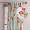 image:imageMaison d Hermine Curtains for Living Room 100 Cotton 84 inch Length One Panel Light Filtering Curtains for Windows with Rod and Loop Pockets Easter Decorations Villette  Aqua 50 W x 84 L