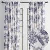 image:imageMaison d Hermine Curtains for Living Room 100 Cotton 96 inch Length Two Panels Light Filtering Toile Curtains for Bedroom Windows with Rod and Loop Pockets Drapes Trianon Blue 50 W x 96 L