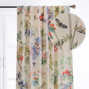 image:imageMaison d Hermine Curtains for Living Room 100 Cotton 108 inch Length One Panel Light Filtering Curtains for Windows with Rod and Loop Pockets Easter Decorations Canne  Beige 50 W x 108 L