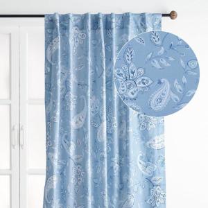 image:imageMaison d Hermine Curtains for Living Room 100 Cotton 108 inch Length One Panel Light Filtering Curtains for Windows with Rod and Loop Pockets Easter decorations Ramage  Steel Blue 50W x 108L