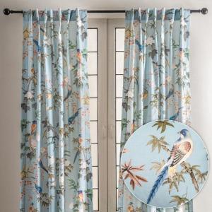 image:imageMaison d Hermine Curtains for Living Room 100 Cotton 108 inch Length Two Panel Light Filtering Curtains for Windows with Rod and Loop Pockets Easter Decorations Hokuzai  Blue 50 W x 108 L