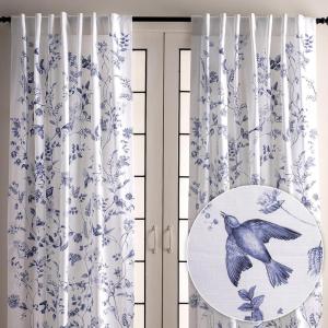 image:imageMaison d Hermine Curtains for Living Room 100 Cotton 84 inch Length Two Panel Light Filtering Curtains for Windows with Rod and Loop Pockets Easter Decorations Neo Ipomee  White 50 W x 84 L