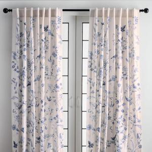 image:imageMaison d Hermine Curtains for Living Room 100 Cotton 84 inch Length Two Panel Light Filtering Curtains for Windows with Rod and Loop Pockets Easter Decorations Neo Ipomee  Beige 50 W x 84 L