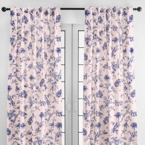 image:imageMaison d Hermine Curtains for Living Room 100 Cotton 84 inch Length Two Panels Light Filtering Toile Curtains for Bedroom Windows with Rod and Loop Pockets Drapes Bonobo Blue 50 W x 84 L