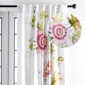 image:imageMaison d Hermine Curtains for Living Room 100 Cotton 96 inch Length One Panel Light Filtering Curtains for Windows with Rod and Loop Pockets Easter Decorations Passion  White 50 W x 96 L