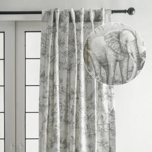 image:imageMaison d Hermine Curtains for Living Room 100 Cotton 96 inch Length One Panel Light Filtering Toile Curtains for Bedroom Windows with Rod and Loop Pockets Drapes Savana Jouy Green 50 W x 96 L