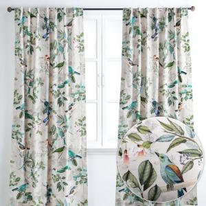 image:imageMaison d Hermine Curtains for Living Room 100 Cotton 96 inch Length Two Panel Light Filtering Curtains for Windows with Rod and Loop Pockets Easter Decorations Solstice  Beige 50 W x 96 L
