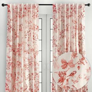 image:imageMaison d Hermine Curtains for Living Room 100 Cotton 96 inch Length Two Panel Light Filtering Curtains for Windows with Rod and Loop Pockets Easter decorations Equinoxe  Terracotta 50W x 96L