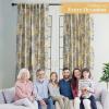 image:imageMaison d Hermine Curtains for Living Room 100 Cotton 108 inch Length One Panel Light Filtering Curtains for Windows with Rod and Loop Pockets Feuillage  Light Ecru 50 W x 108 L
