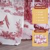 image:imageMaison d Hermine Curtains for Living Room 100 Cotton 108 inch Length Two Panels Light Filtering Toile Curtains for Bedroom with Rod and Loop Pockets Calais Red White Background 50 W x 108 L