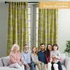 image:imageMaison d Hermine Curtains for Living Room 100 Cotton 124 inch Length One Panel Light Filtering Toile Curtains for Bedroom Windows with Rod and Loop Pockets Drapes Calais Celery 50 W x 124 L