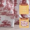 image:imageMaison d Hermine Curtains for Living Room 100 Cotton 124 inch Length One Panel Light Filtering Toile Curtains for Bedroom Windows with Rod and Loop Pockets Drapes Trianon Red 50 W x 124 L