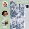 image:imageMaison d Hermine Curtains for Living Room 100 Cotton 124 inch Length One Panel Light Filtering Toile Curtains for Bedroom with Rod and Loop Pockets Calais Blue White Background 50 W x 124 L