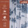 image:imageMaison d Hermine Curtains for Living Room 100 Cotton 124 inch Length One Panel Light Filtering Toile Curtains for Bedroom with Rod and Loop Pockets Calais Blue White Background 50 W x 124 L