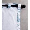 image:imageMaison d Hermine Curtains for Living Room 100 Cotton 124 inch Length One Panel Light Filtering Toile Curtains for Bedroom with Rod and Loop Pockets Calais Blue White Background 50 W x 124 L