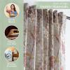 image:imageMaison d Hermine Curtains for Living Room 100 Cotton 124 inch Length Two Panel Light Filtering Curtains for Windows with Rod and Loop Pockets Feuillage  Light Taupe 50 W x 124 L
