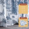 image:imageMaison d Hermine Curtains for Living Room 100 Cotton 124 inch Length Two Panels Light Filtering Toile Curtains for Bedroom with Rod and Loop Pockets Calais Blue White Background 50 W x 124 L